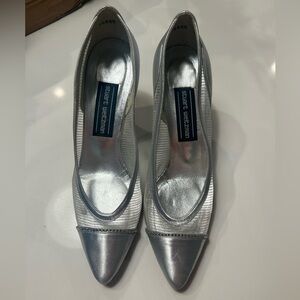 Stuart Weitzman Metallic Silver Heels 8.5